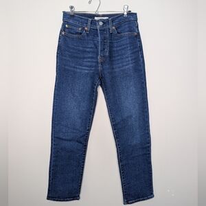 Levi's Wedgie Straight Jeans Women's Size 28 Classic Blue Denim